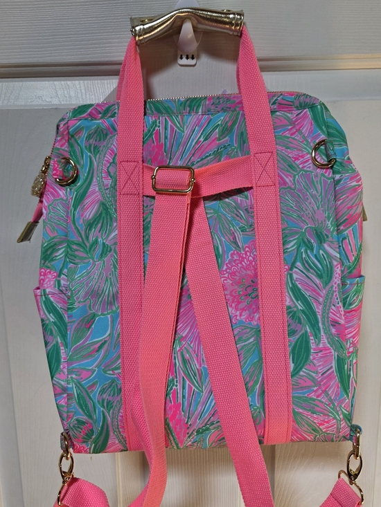 Lilly Pulitzer Pink & Green Tropical Backpack Cooler NWT
